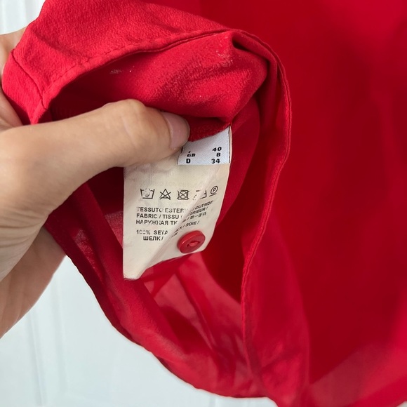 Pinko Red Silk Blouse with Flutter sleeves - Picture 12 of 13